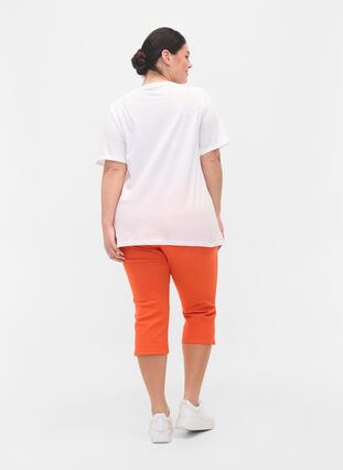 Nauwsluitende 3/4 broek met rits, Orange , Model image number 0