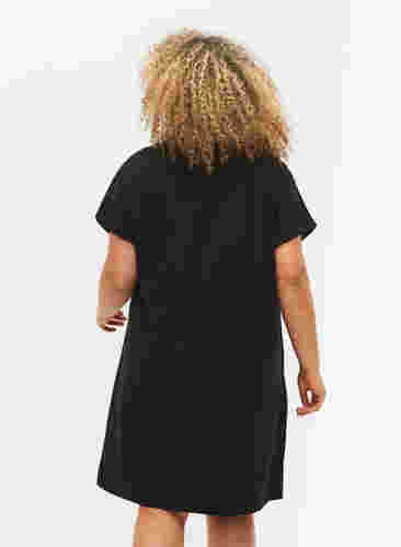 2-pack katoenen jurk met korte mouwen, Black/Black, Model image number 1