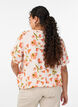 Viscose blouse met bloemenprint en korte mouwen, Vanilla, Model image number 2