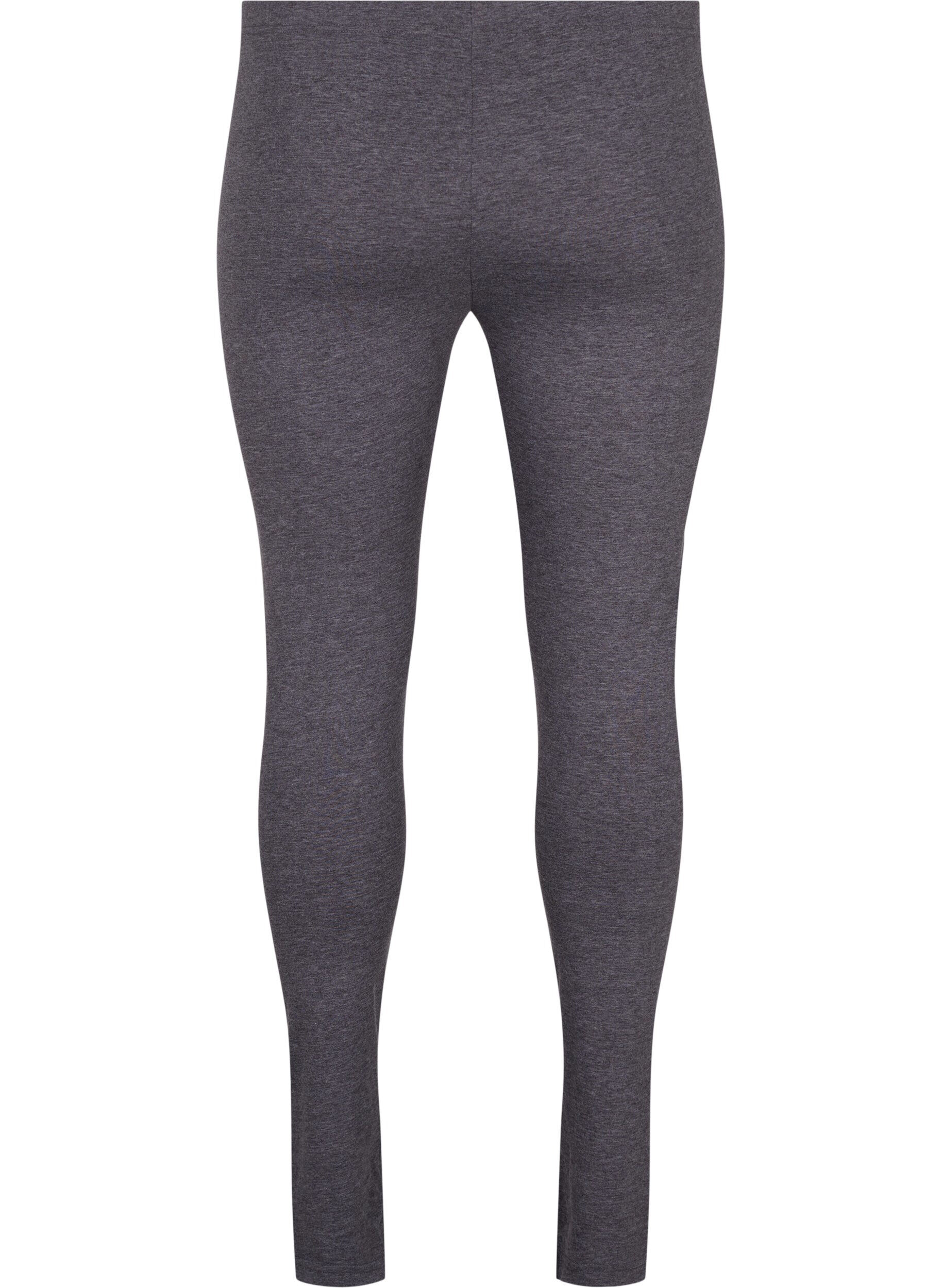 Zizzi Grijs gem&ecirc;leerde legging, Dark Grey Melange, Packshot image number 1