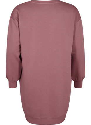 Sweater-jurk met geborduurde details, Rose Brown, Packshot image number 1