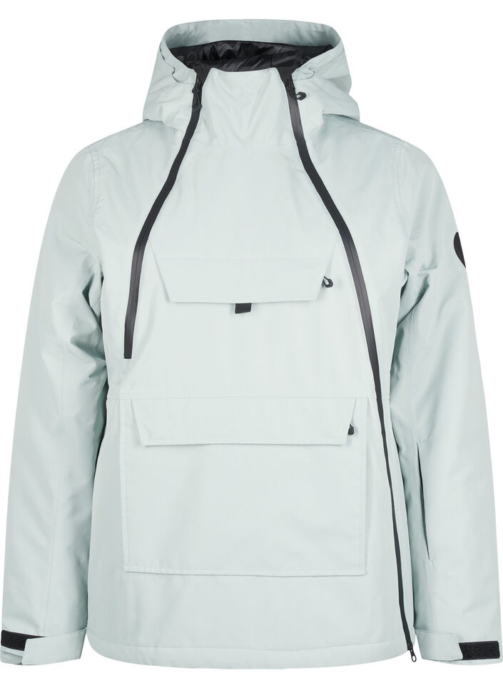 Functionele ski-anorak met capuchon, Groen, Packshot image number 0