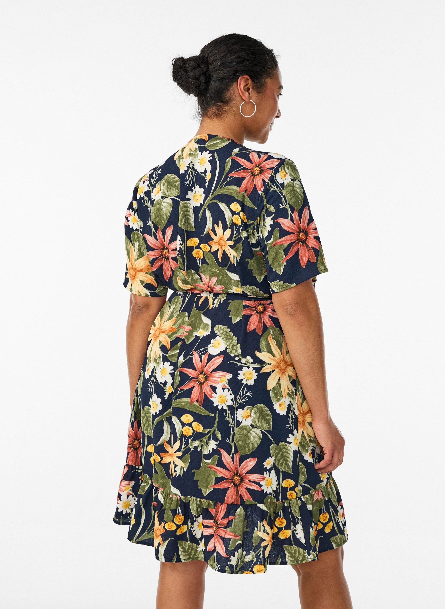 ZizziWikkeljurk met korte mouwen, Blauw, Model image number 2