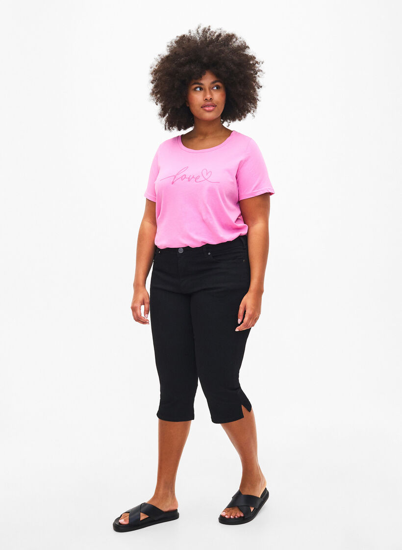 Katoenen T-shirt met ronde hals en print, RoseBloom W. Love, Model image number 2