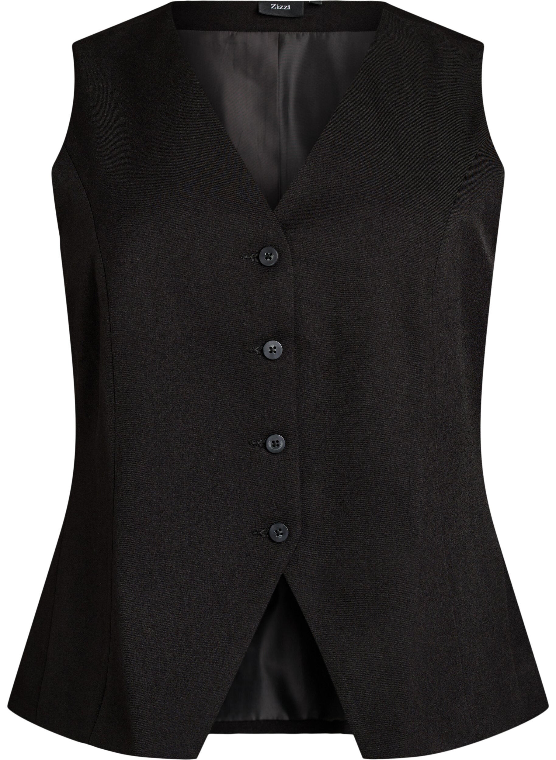ZizziGilet met knoopsluiting, Zwart, Packshot image number 0