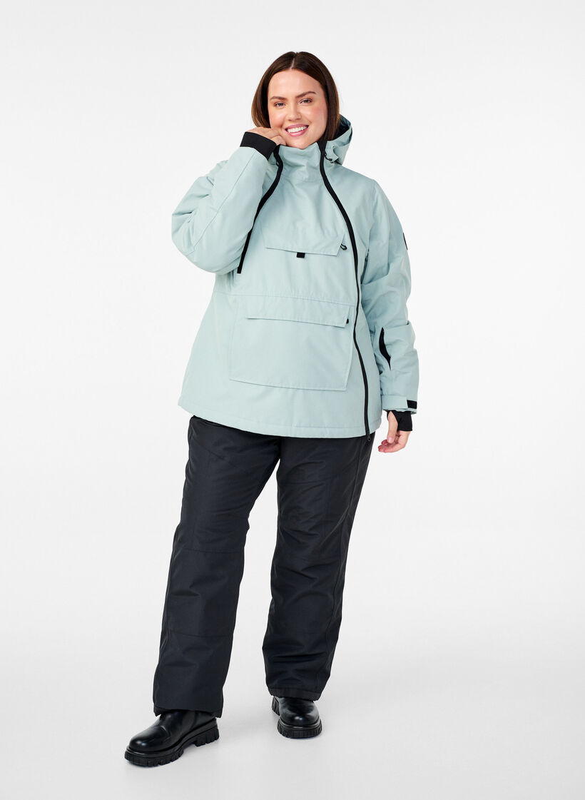 Functionele ski-anorak met capuchon, Groen, Model image number 1
