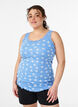 Top met print en kanten rand, Blauw, Model image number 0