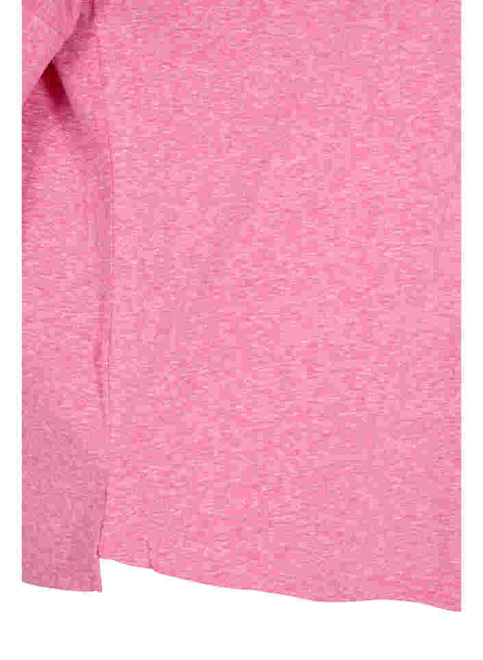Gemêleerde blouse met korte mouwen, Fuchsia Purple Mel., Packshot image number 3