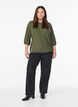 Blouse met textuur en 3/4 mouwen, Groen, Model image number 1