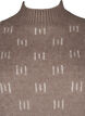 Gebreide blouse met hoge hals en patroon, Walnut Mel. Comb, Packshot image number 2