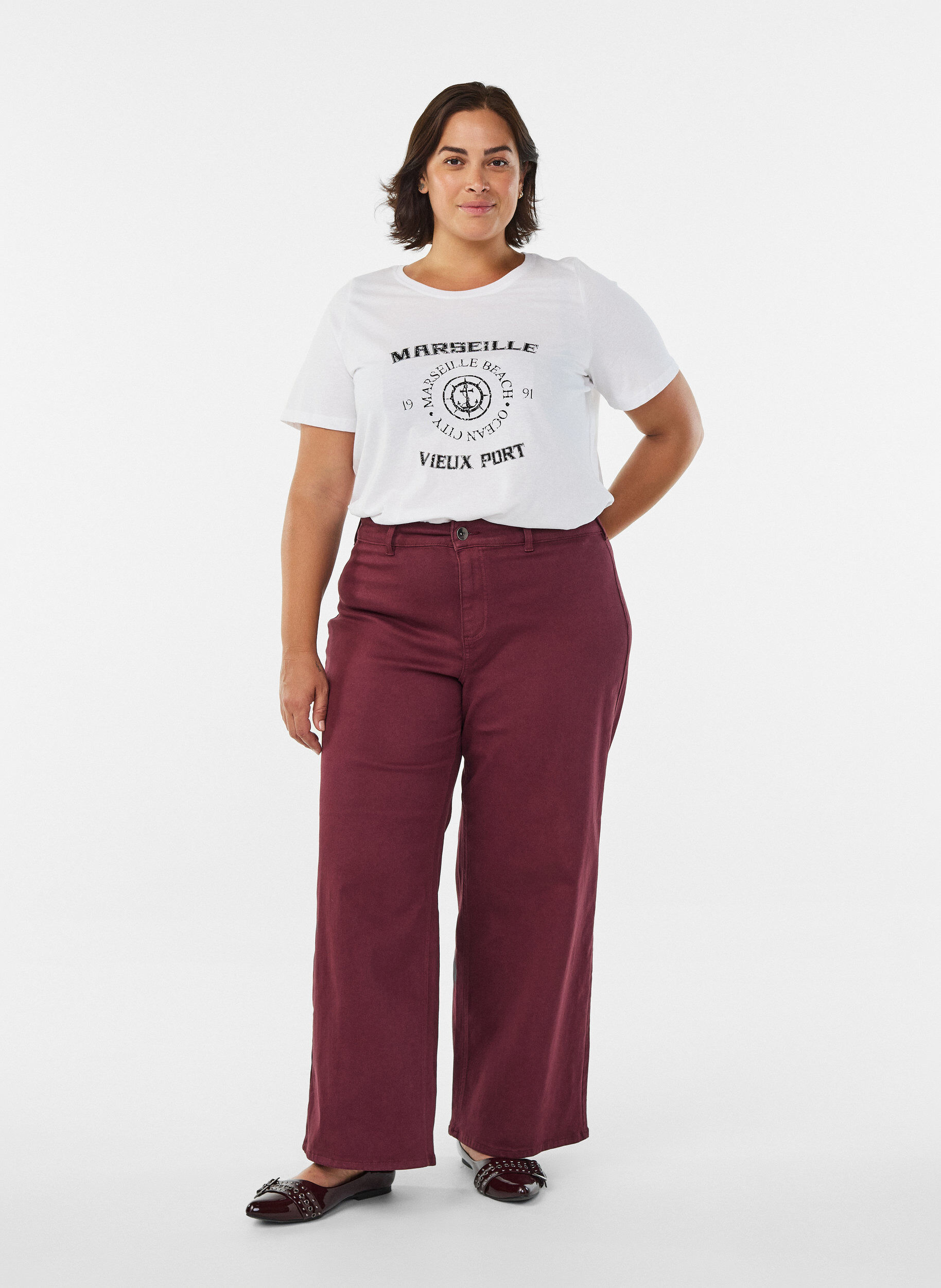 ZizziT-shirt met print, Wit, Model image number 1