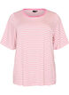 T-shirt met TENCEL&trade; Lyocell en strepen, Roze, Packshot image number 0