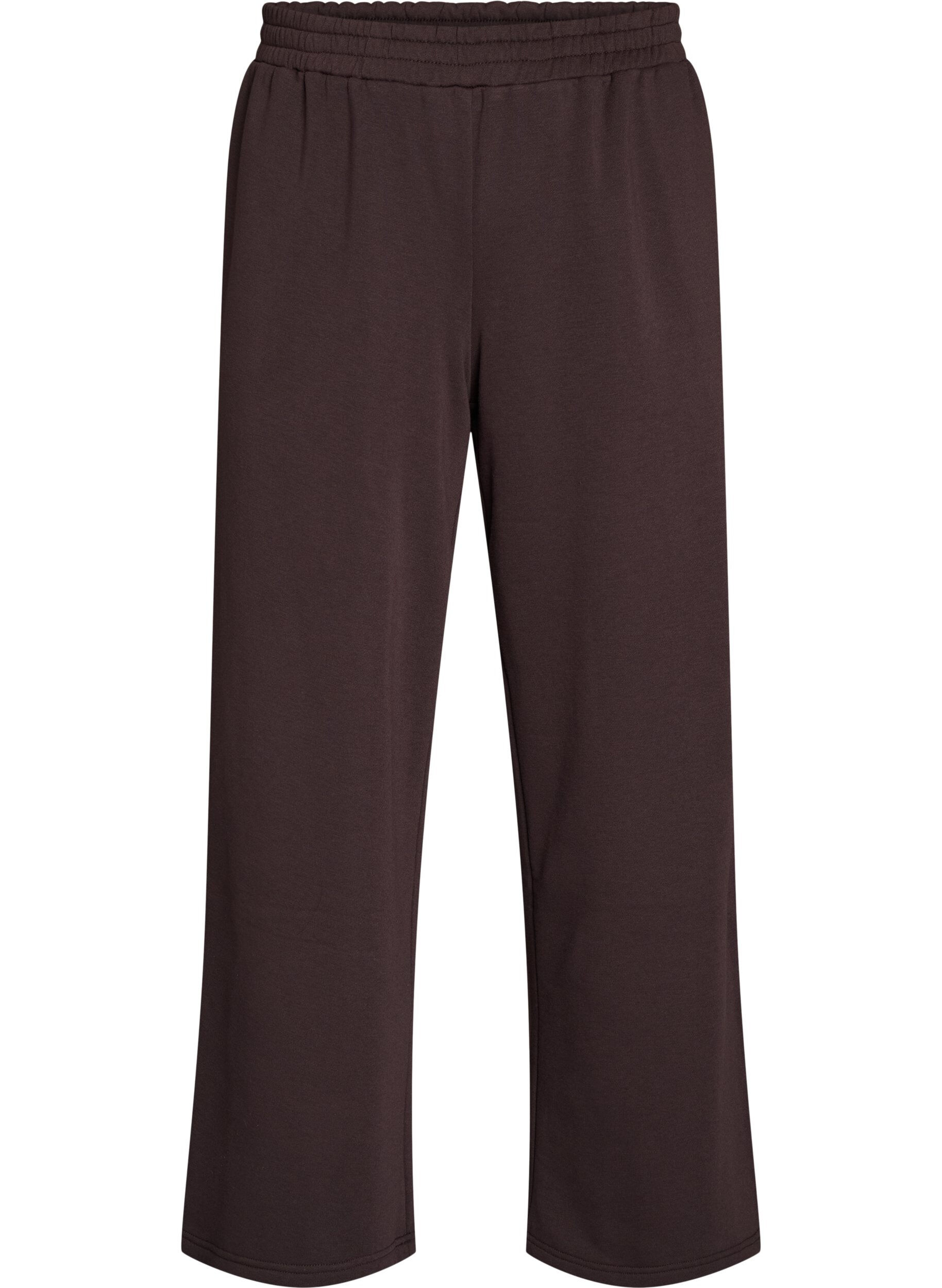 ZizziSweatpants met hoge taille en wijde pijpen, Bruin, Packshot image number 0