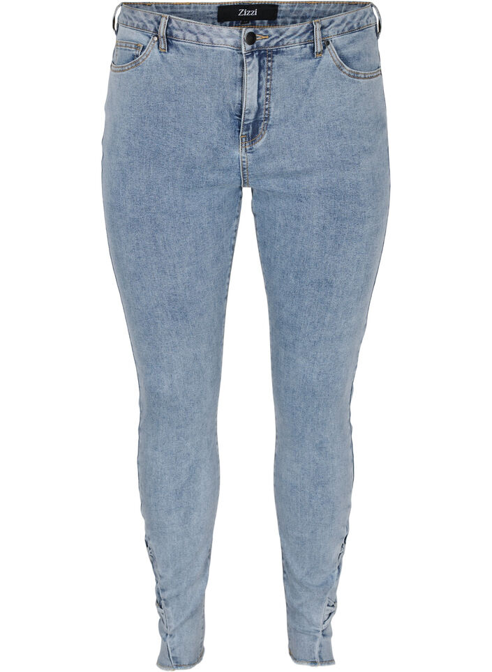 Cropped Amy jeans met strikjes, Light blue, Packshot image number 0