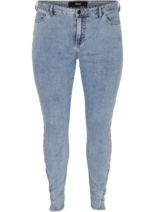 Cropped Amy jeans met strikjes, Light blue, Packshot image number 0