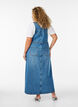 Midi denim overall jurk, Blauw, Model image number 1
