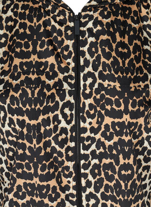 Sportjas met luipaard print en capuchon, Leopard Print, Packshot image number 2