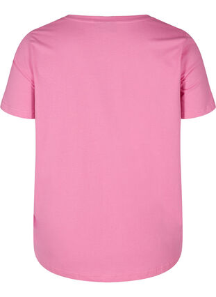 Katoenen t-shirt met korte mouwen en print, Cyclamen LOVE, Packshot image number 1