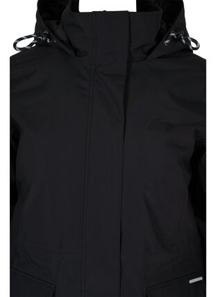 Winterjas met afneembare capuchon en zakken, Black, Packshot image number 2