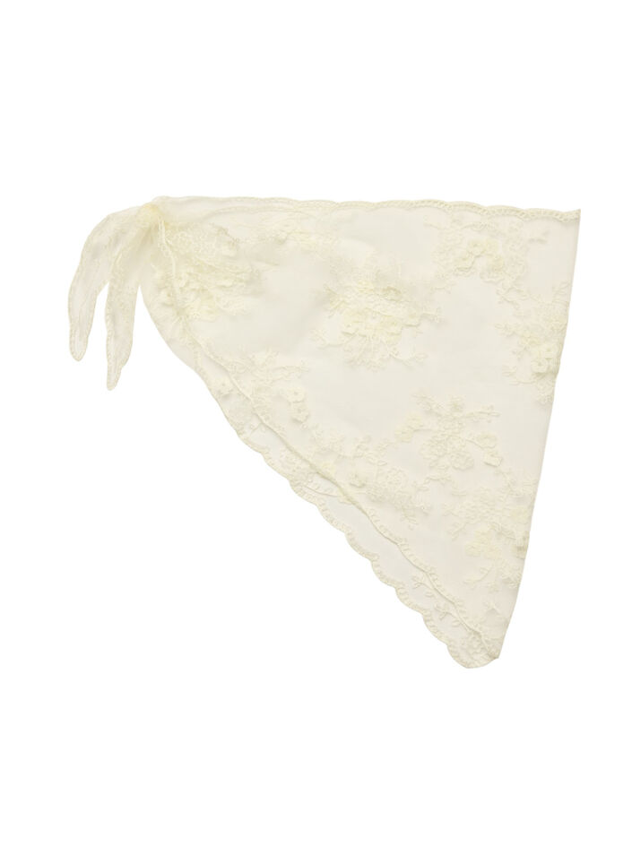 Driehoekige kanten sjaal, Beige, Packshot image number 0