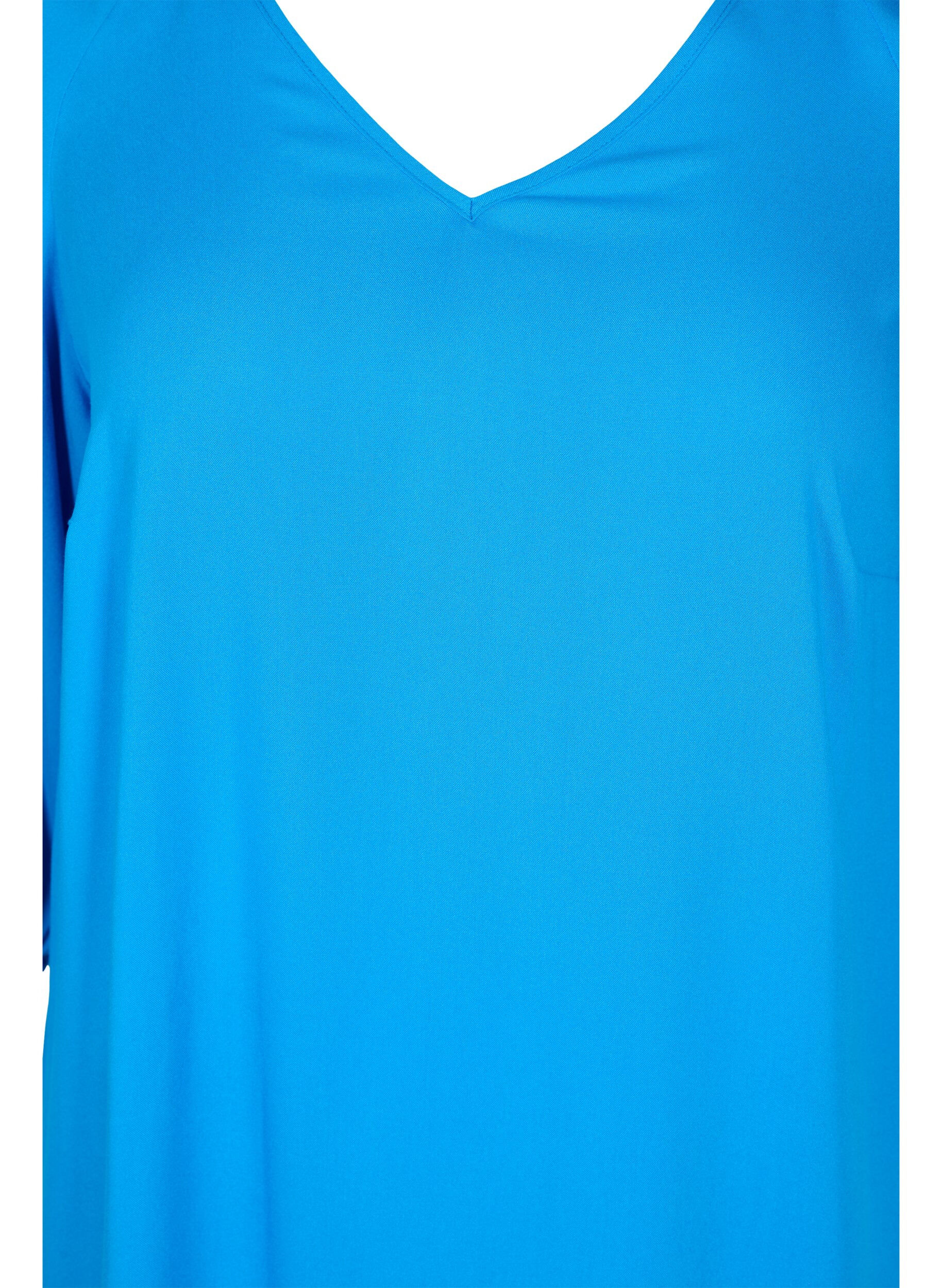 Zizzi Viscose jurk met v-hals , Indigo Bunting, Packshot image number 2