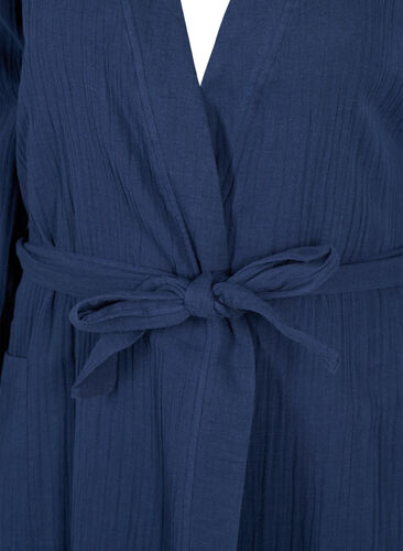 Katoenen badjas met striksluiting, Navy Blazer, Packshot image number 2