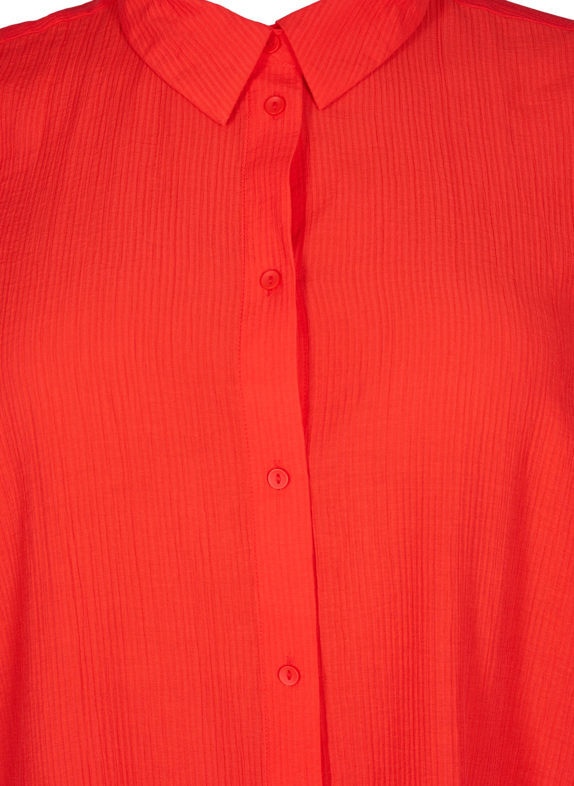 Zizzi Shirt met een gestreepte textuur, Rood, Packshot image number 2