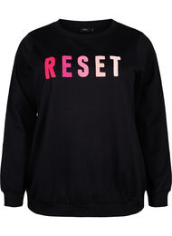 Sweatshirt met tekst, Black W. Reset