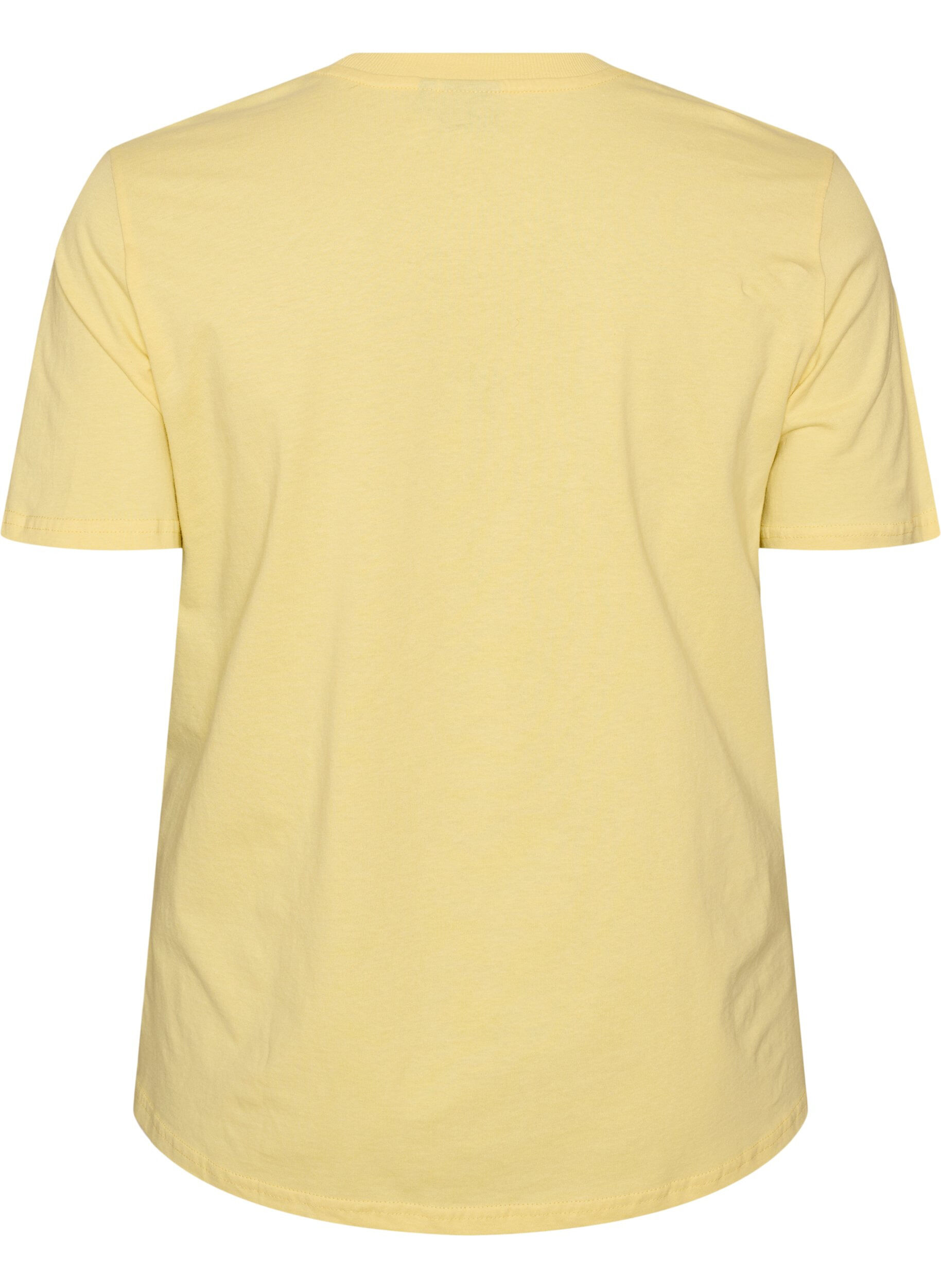 ZizziKatoenen T-shirt met print, Geel, Packshot image number 1