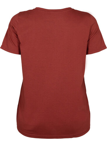 T-shirt met korte mouwen en v-hals, Fired Brick, Packshot image number 1