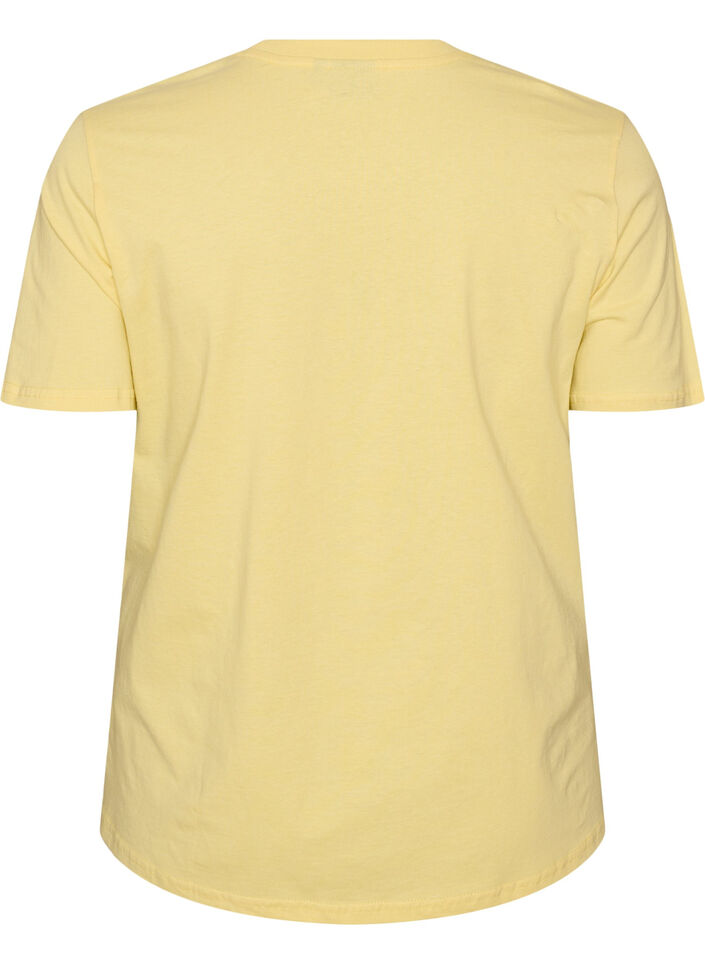 Katoenen T-shirt met print, Geel, Packshot image number 1