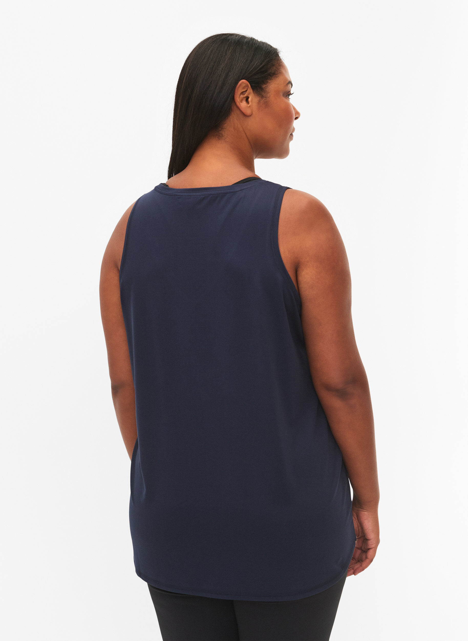 Zizzi Sporttop met v-hals, Blauw, Model image number 2