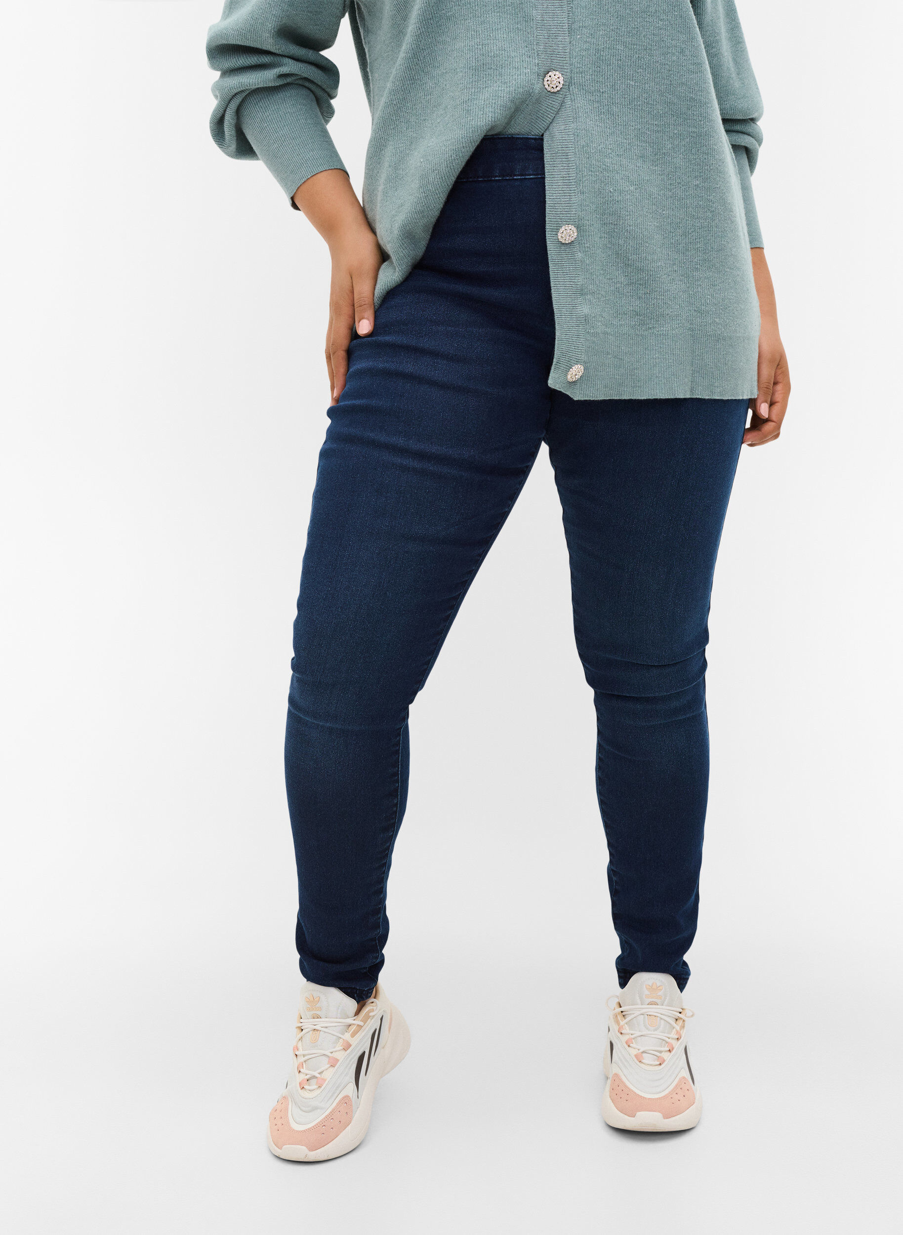 Zizzi Jeggings in katoenmix, Dark blue denim, Model image number 2