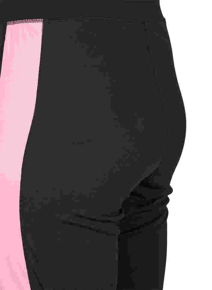 Ski legging met contrasterende streep, Black w. Sea Pink, Packshot image number 3