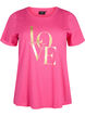 Katoenen T-shirt met goudkleurige tekst, R.Sorbet w.Gold Love, Packshot image number 0