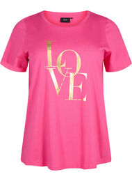 Katoenen T-shirt met goudkleurige tekst, R.Sorbet w.Gold Love