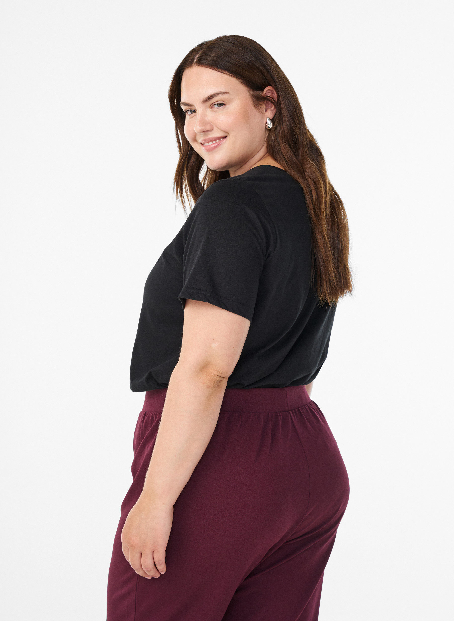 Zizzi T-shirt met print, Zwart, Model image number 2