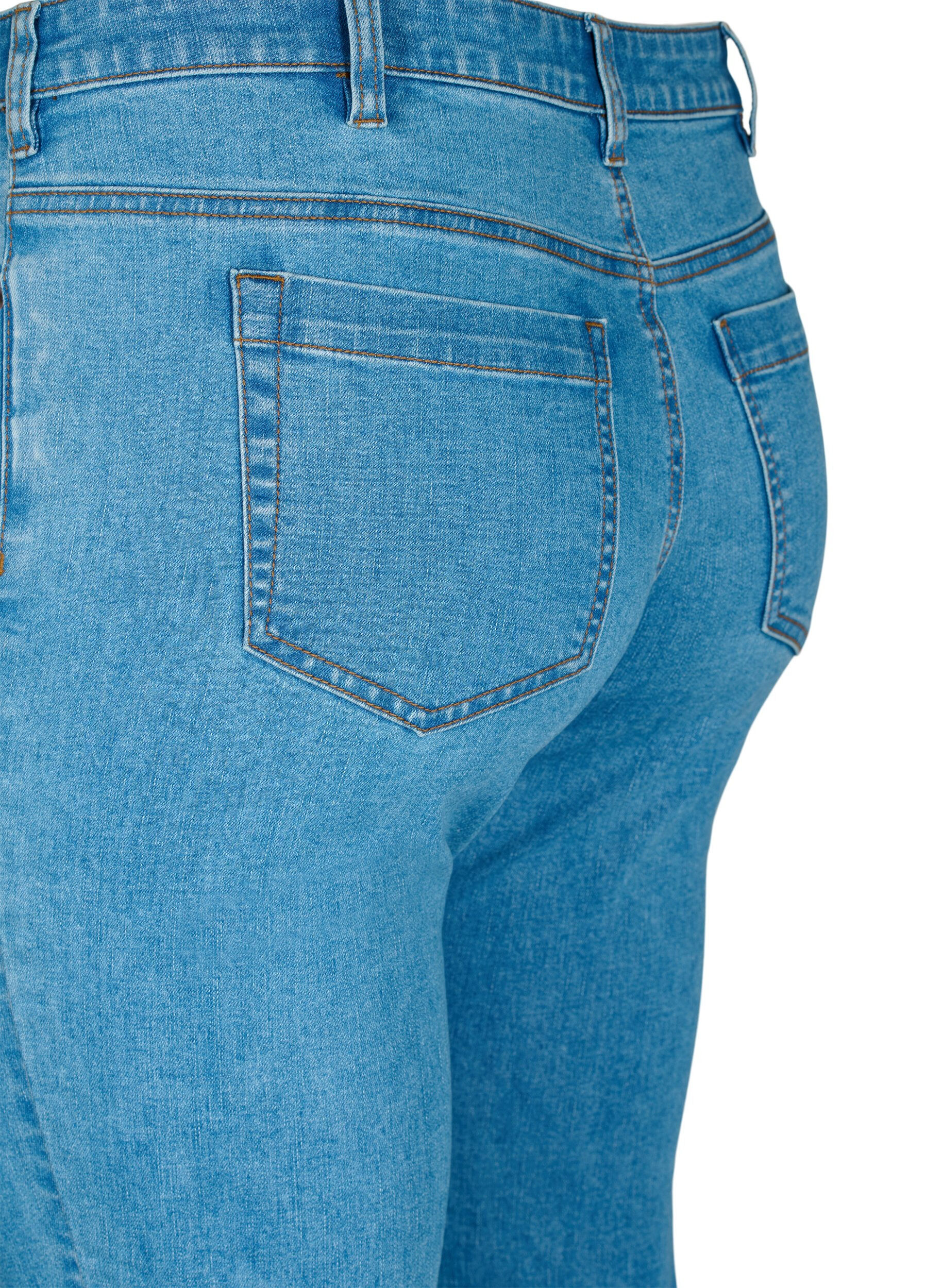 Zizzi Slim fit Emily jeans met parels, Light Blue, Packshot image number 4