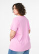 Basic katoenen T-shirt met ronde hals, Roze, Model image number 2