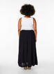 Maxi rok in viscose met smokwerk, Zwart, Model image number 2