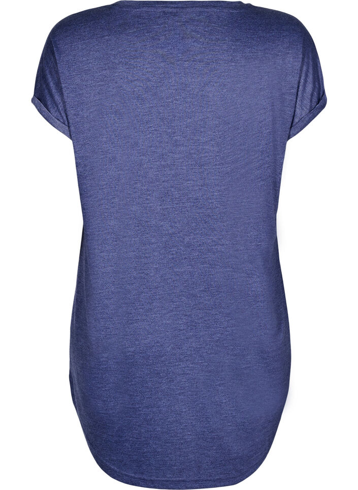 Nachtjapon met korte mouwen en tekstopdruk, , Packshot image number 1