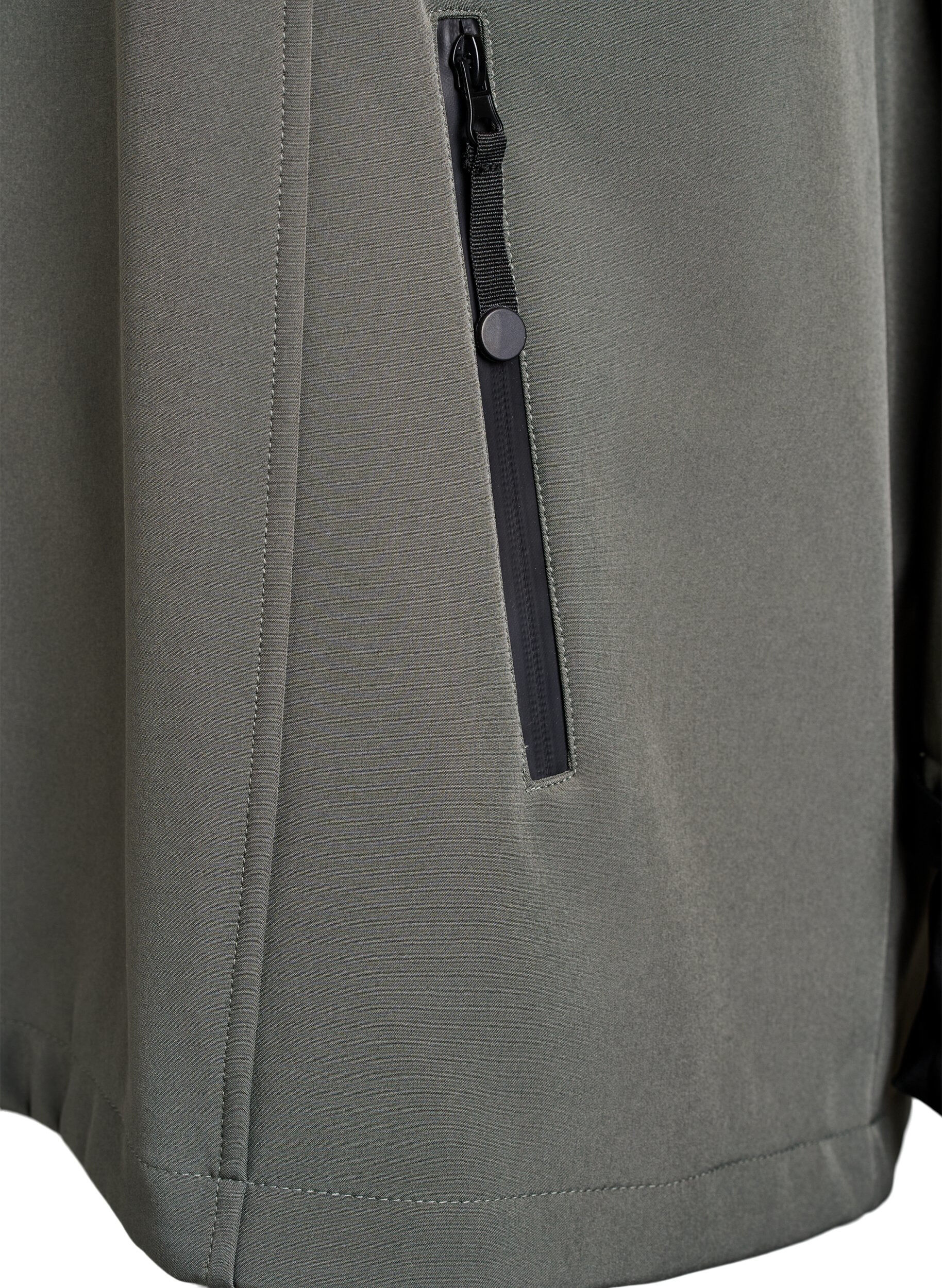Zizzi Korte softshell jas met afneembare capuchon, Grijs, Packshot image number 3
