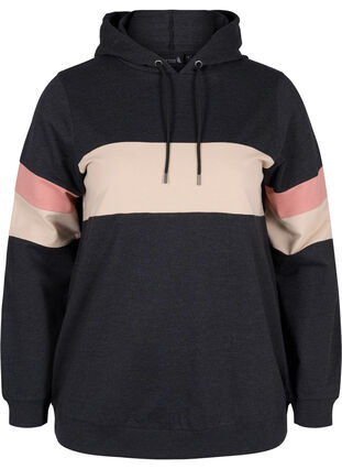 Sweatshirt met capuchon en trackdetails, DGM/Rose, Packshot image number 0