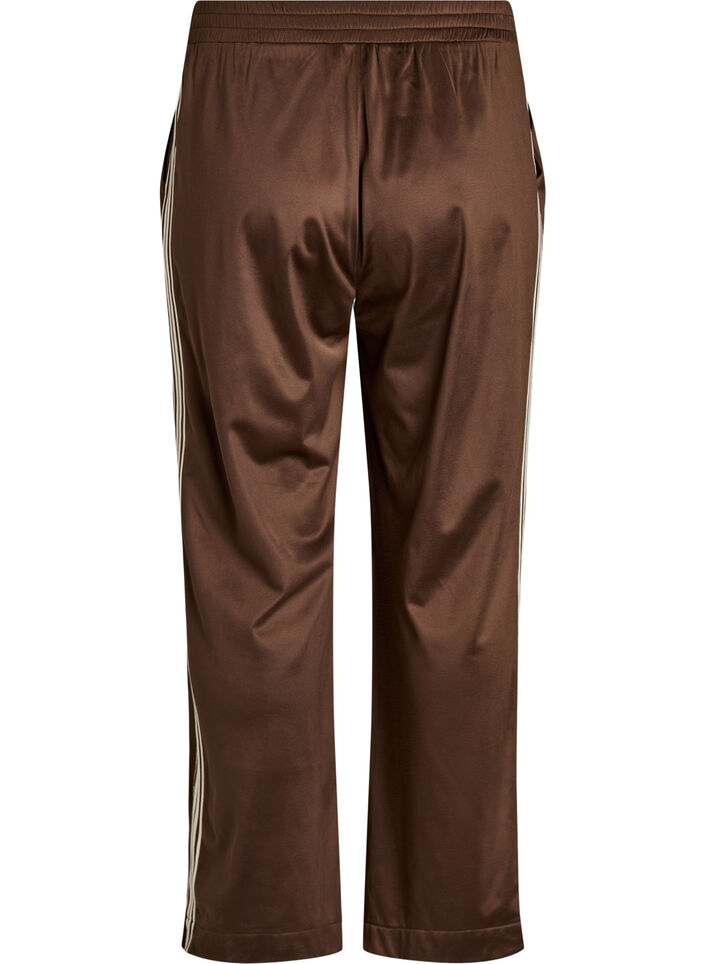 Trackpants met zijstrepen en zakken, Bruin, Packshot image number 1
