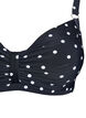 Bikinitop met beugel en patroon, Zwart, Packshot image number 2