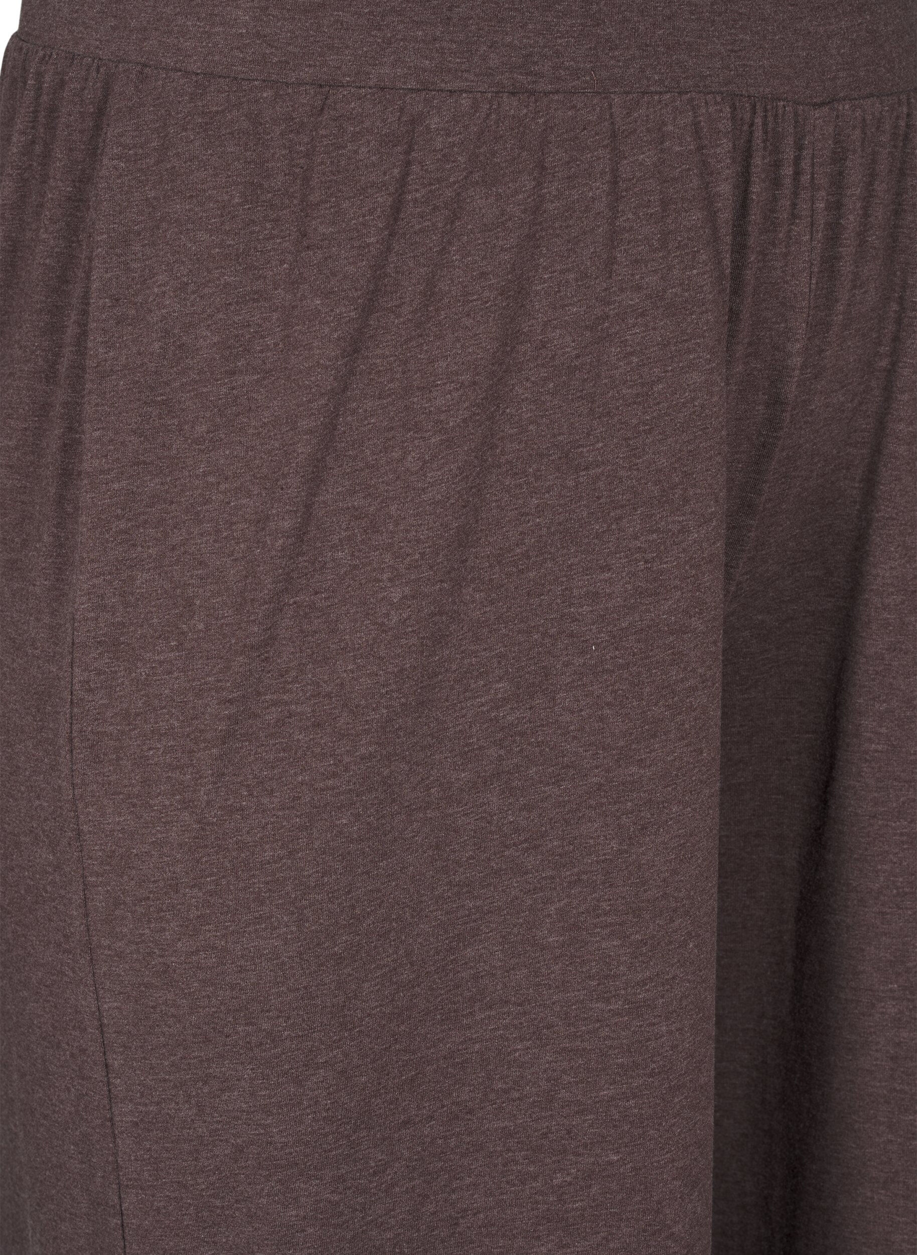 Zizzi Jersey broek met rechte pasvorm en hoge taille, Bracken Mel., Packshot image number 2