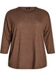 Jersey blouse met 3/4 mouwen, Bruin, Packshot image number 0