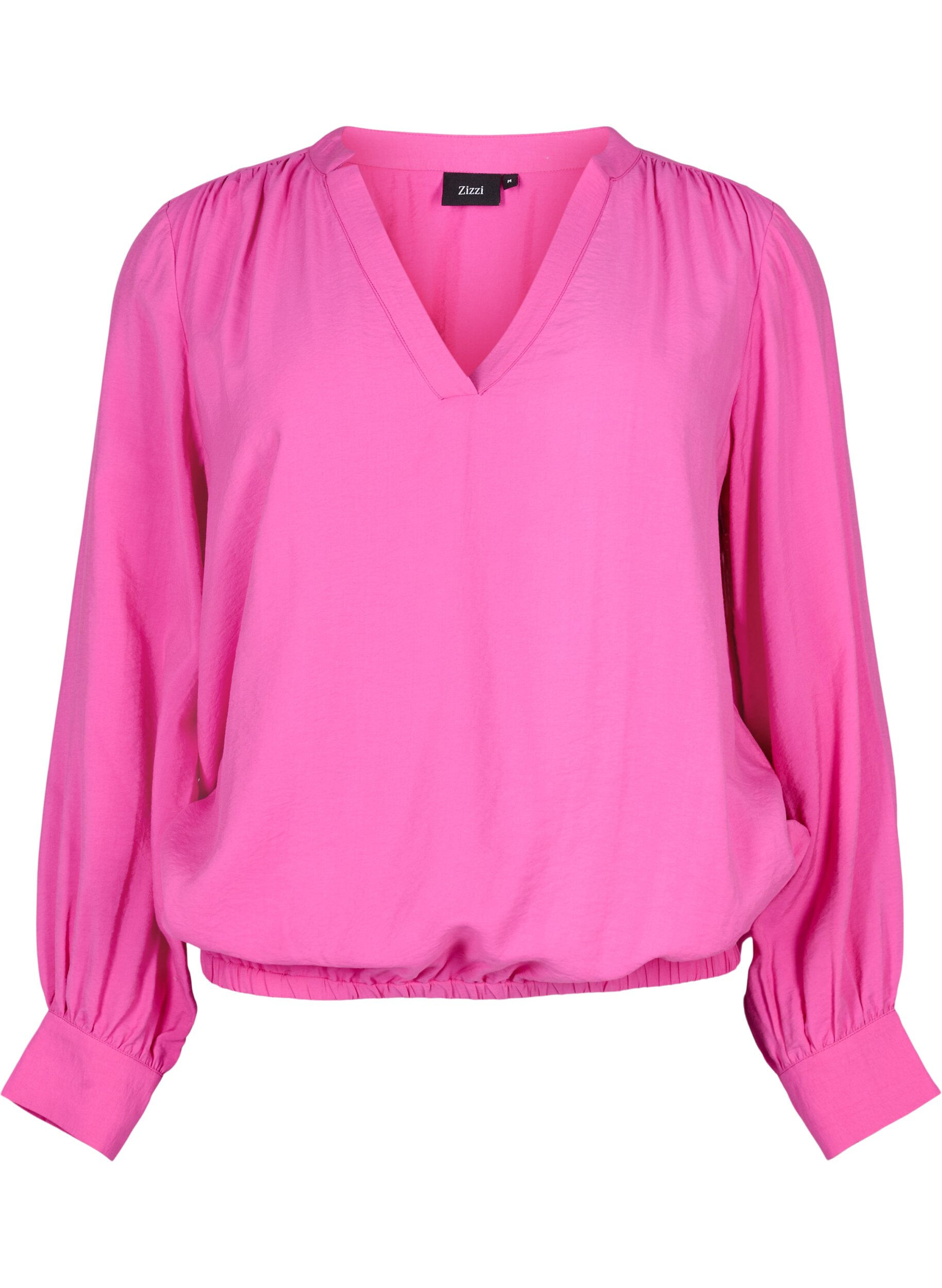 Zizzi Viscose blouse met v-hals, Raspberry Rose, Packshot image number 0