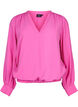 Viscose blouse met v-hals, Raspberry Rose, Packshot image number 0