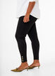 Viscose leggings met knopdetails, Zwart, Model image number 2